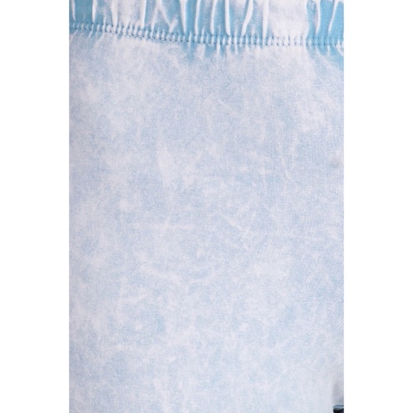 Light Powder Blue Boho Mineral Wash Stretch Flared Bell Bottom Casual Pants - Picture 5 of 6